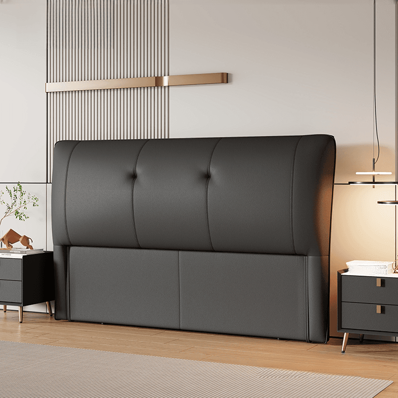 Modish No Distressing Button-tufted Panel Headboard with Rectangle Shape for King/Queen/Full Bed, Featuring Sponge Upholstery Fill and Standard Height
