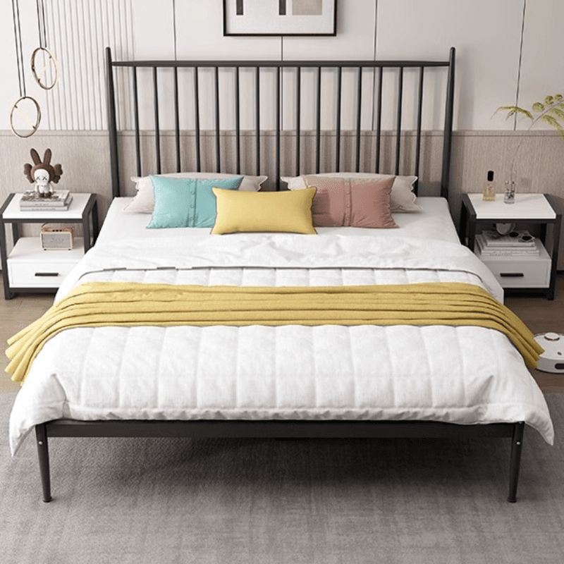 Solid Color Iron Slat Bed for Living Room - image 4