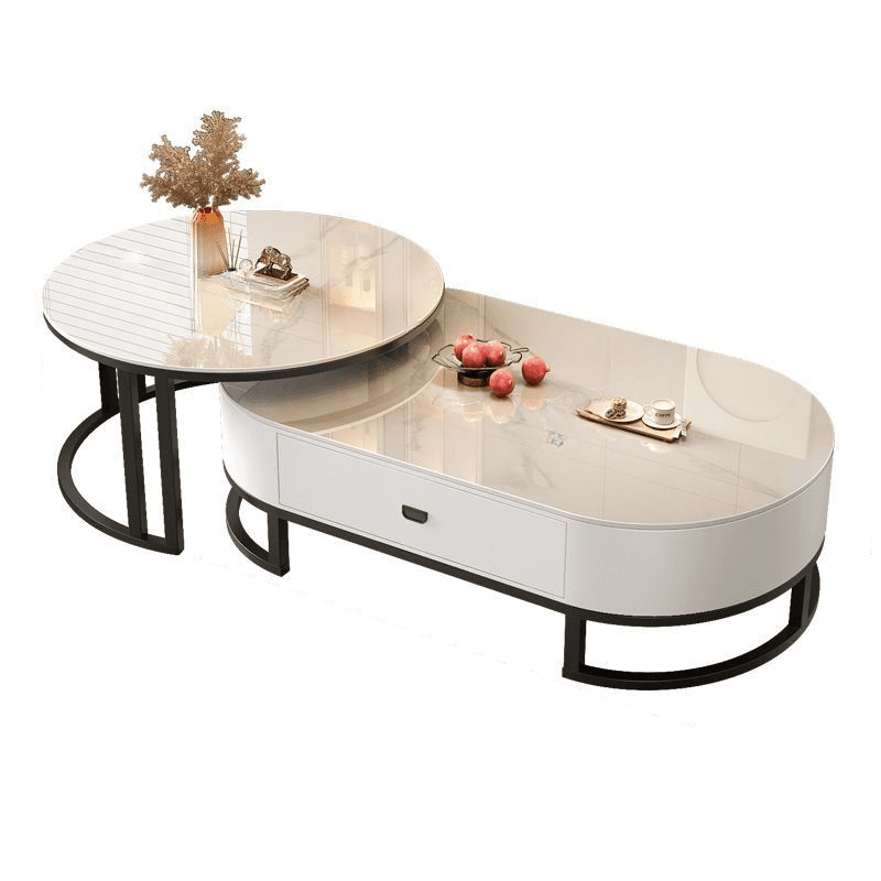 Modern Nesting Accent Table Set with Structure Base and Oblong Top - image 11