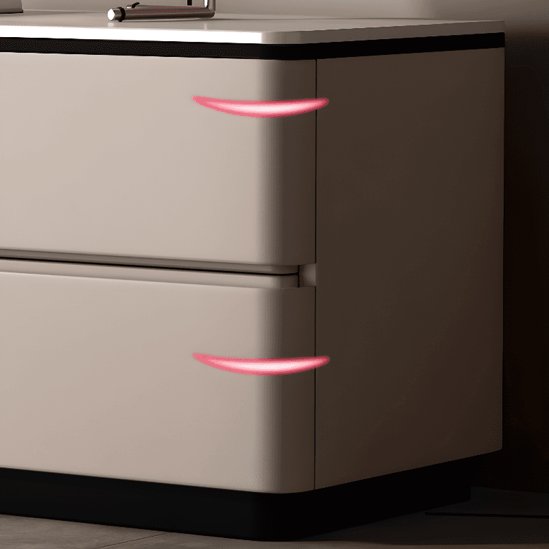 Modish Nightstand With Drawer Organization with 4 Drawers and Stone Tabletop - image 16