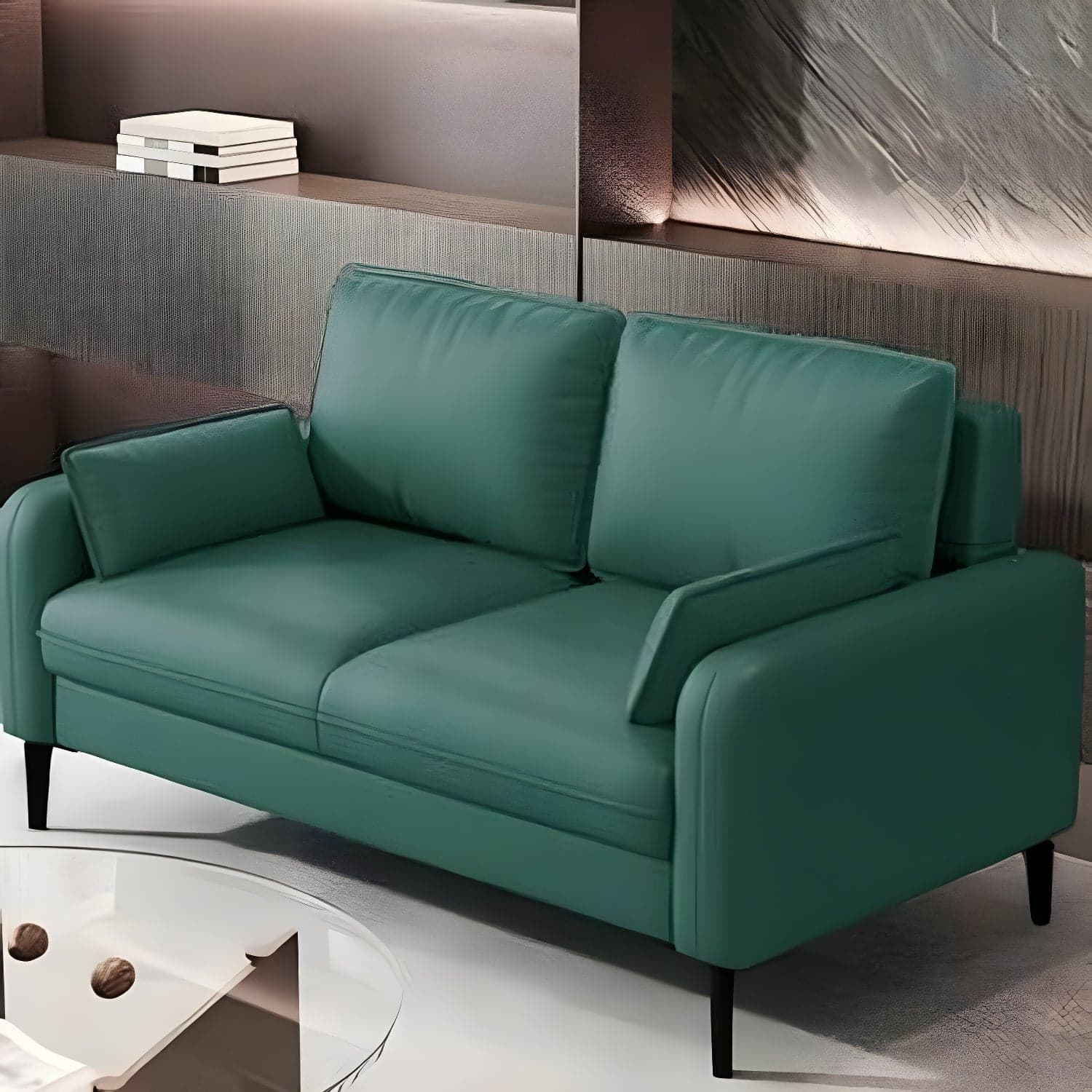 2-Seater Modern Cushioned Sofa with Bolster Pillows for Living Room - image 4