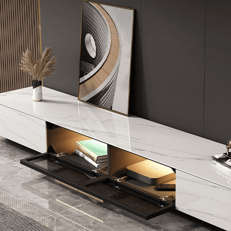 Rectangular TV Stand for Drawing Room with Light and Door - image 11