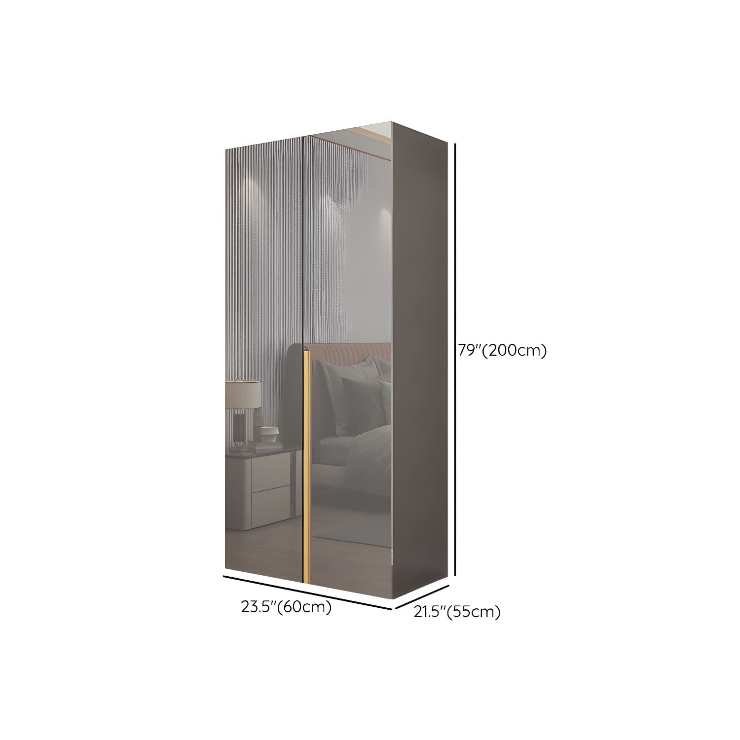Engineered Wood Wardrobe Closet with Shelves Modern Wardrobe Cabinet for Home - image 8
