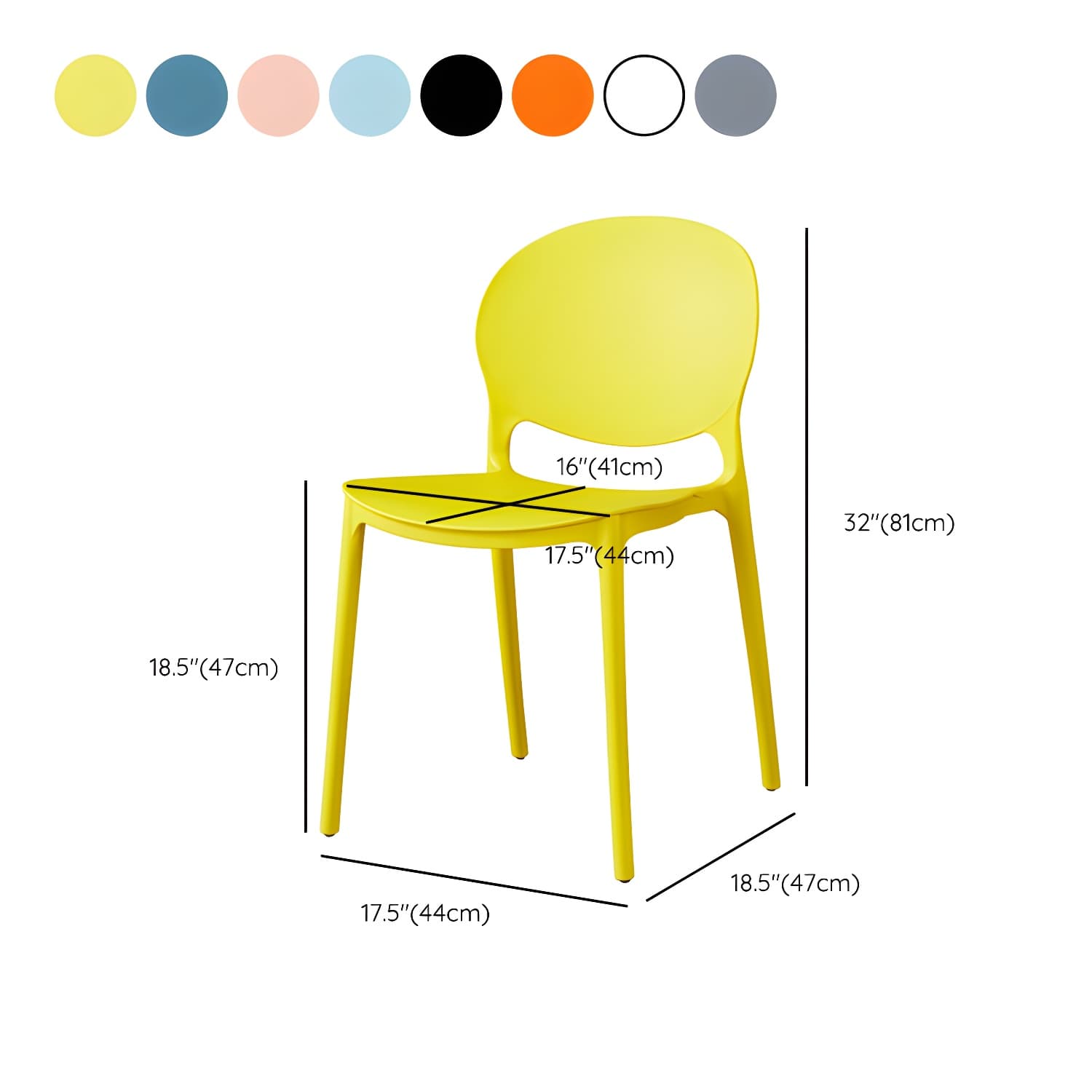 Plastic Open Back Dining Chair Indoor-Outdoor Stackable Side Chair - image 20
