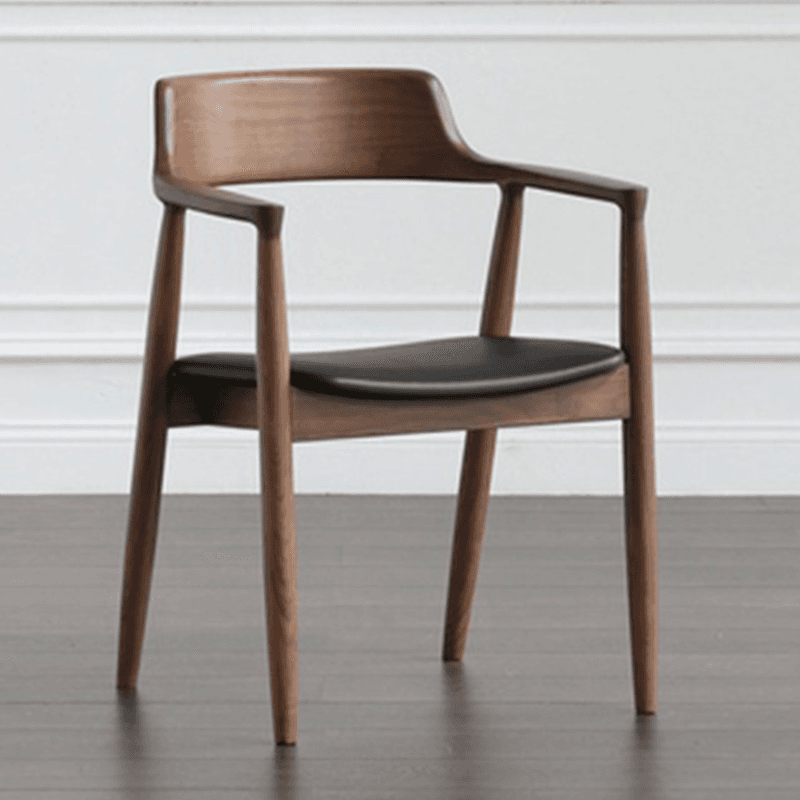 Casual Timber Sepia/Natural Finish Cushion Arm Chair with Low Back & Arms
