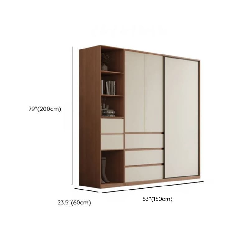 Multi-Color Simple Lumber Wardrobe Closet with Soft Close Drawer, Soft Close Door, Interior Shelves, and Clothing Rod - image 14