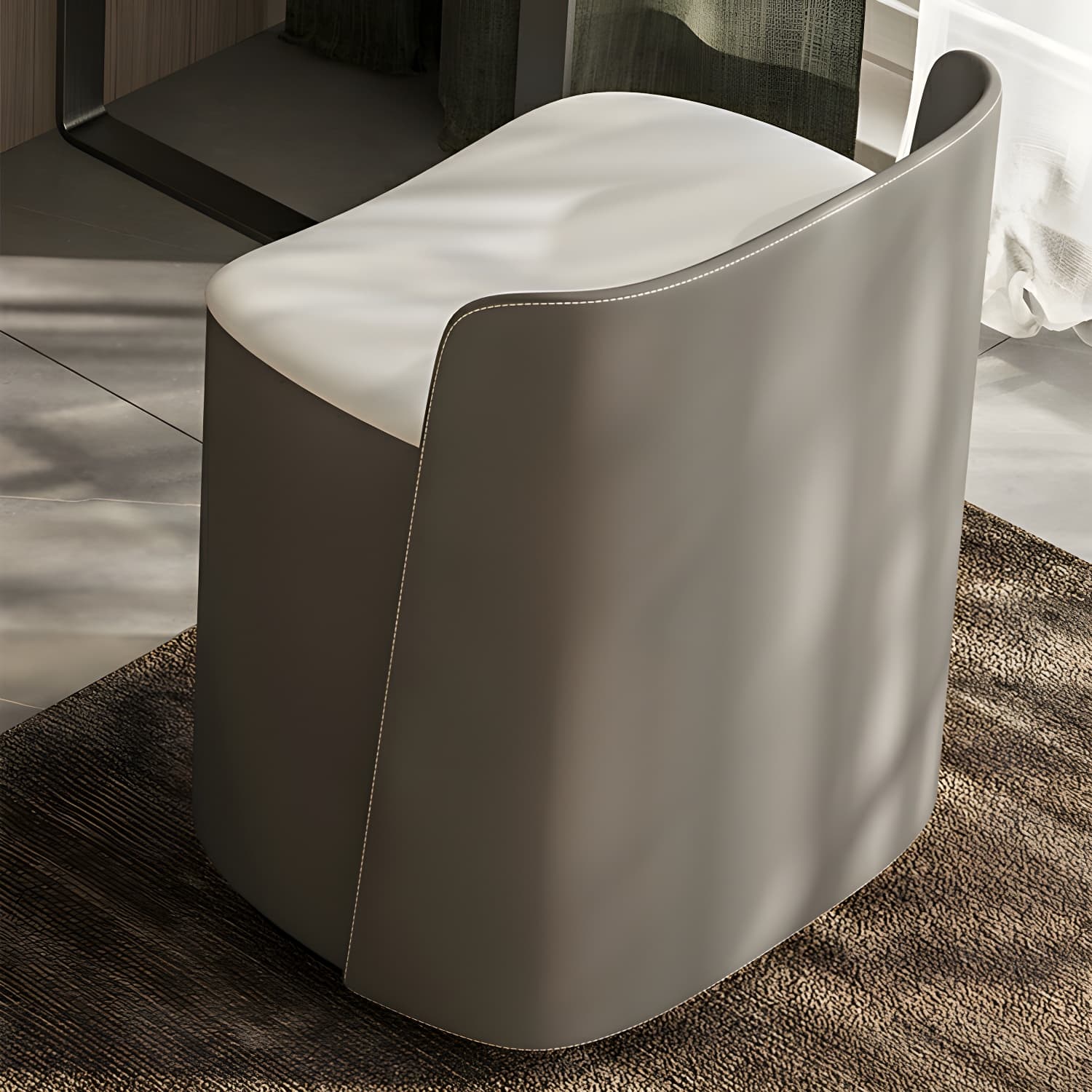 Contemporary 5-Drawer Wood Frame Slate Top Makeup Vanity Desk Table in Gray - image 10