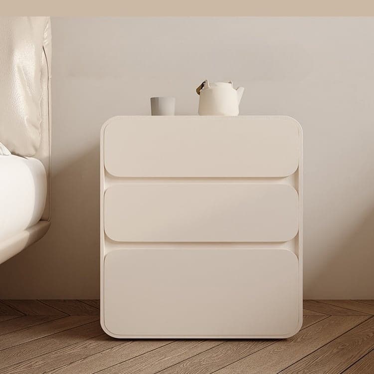 Organic Modern Coffee Pu Leather Nightstand With Drawer Organization, 1 Piece - image 6