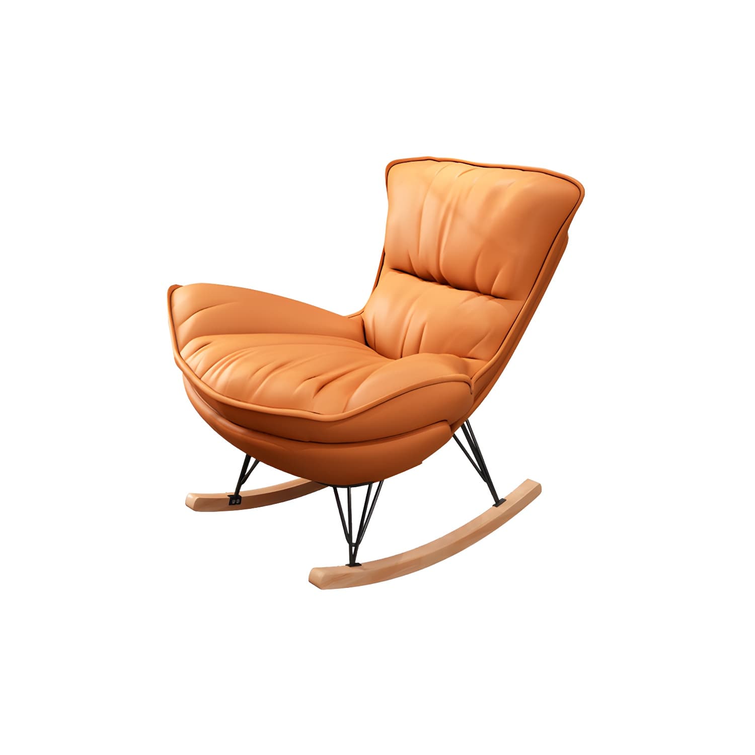 Contemporary Rocking Chair Solid Wood Rocker Chair with Seat Cushion - image 17