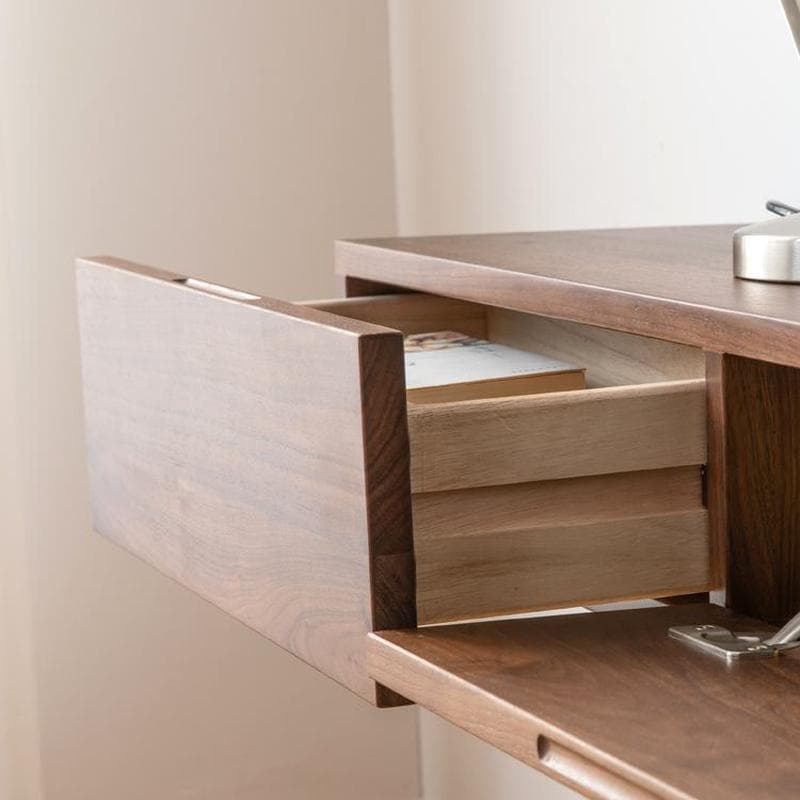 Modern Wall-Mounted Walnut TV Media Console with 2-Drawer and 2-Door - image 8