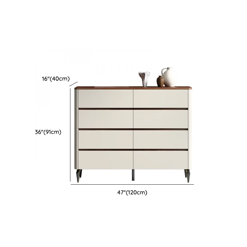 Off-White Simplistic Composite Wood Double Dresser/Bachelor Chest/Lingerie Chest with 8/6/3 Drawers in Horizontal/Vertical Orientation - image 16
