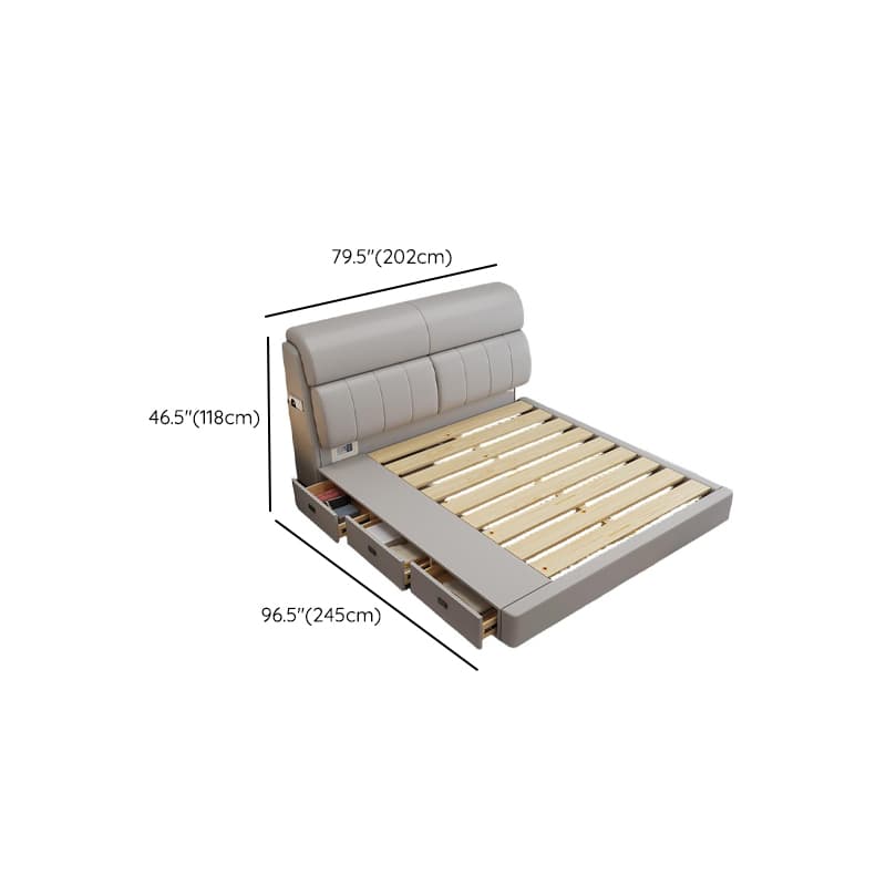 Light Gray Storage Included with 3 Storage Boxes Pine Wood Panel Headboard and Sponge Upholstery - image 17