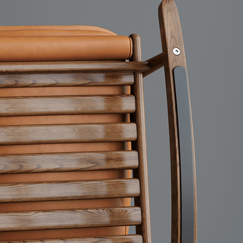 Simple Upholstered Rocking Chair with Ottoman, Scratch-tolerant Padded Track Arm, 2 Piece Set - image 13