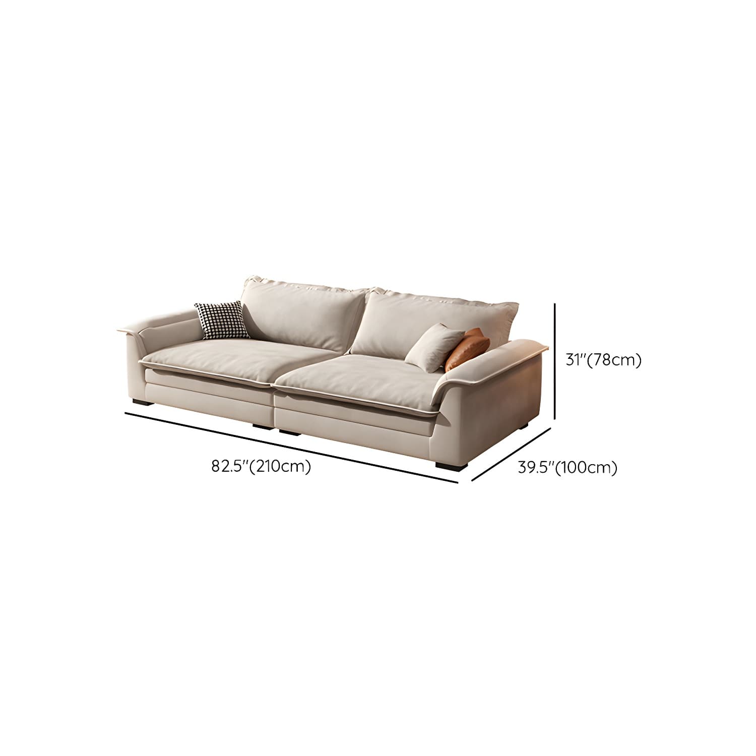 Contemporary Style Wood Frame Pillow Top Arm Sofa For Living Room - image 11