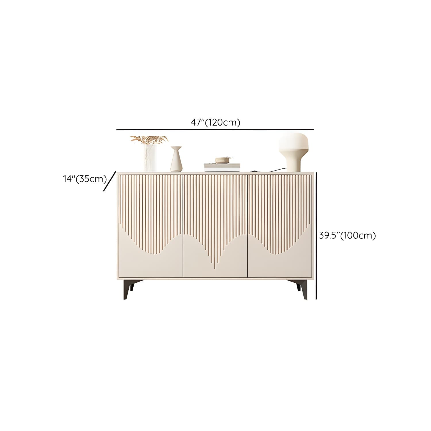 Modern White Wood Sideboard Credenza with Adjustable Shelving and 6 Interior Shelves - image 16