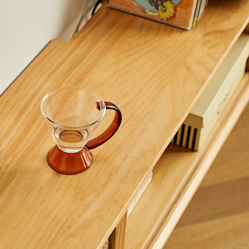 Minimalist Wood TV Stand with Open Shelving and Storage Cabinets - image 8