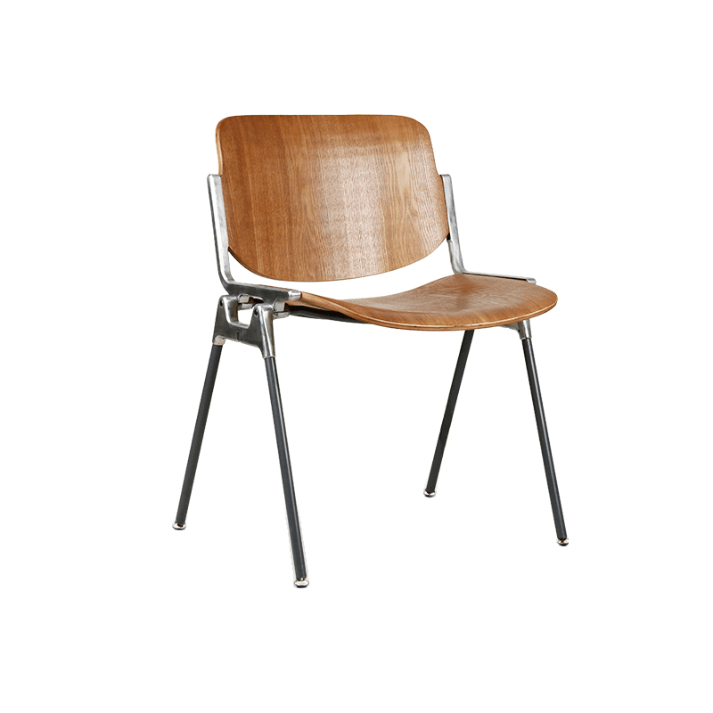 Old School Ventilated Back Armless Chair with Ink/Metallic Metal Legs, Nestable - image 3