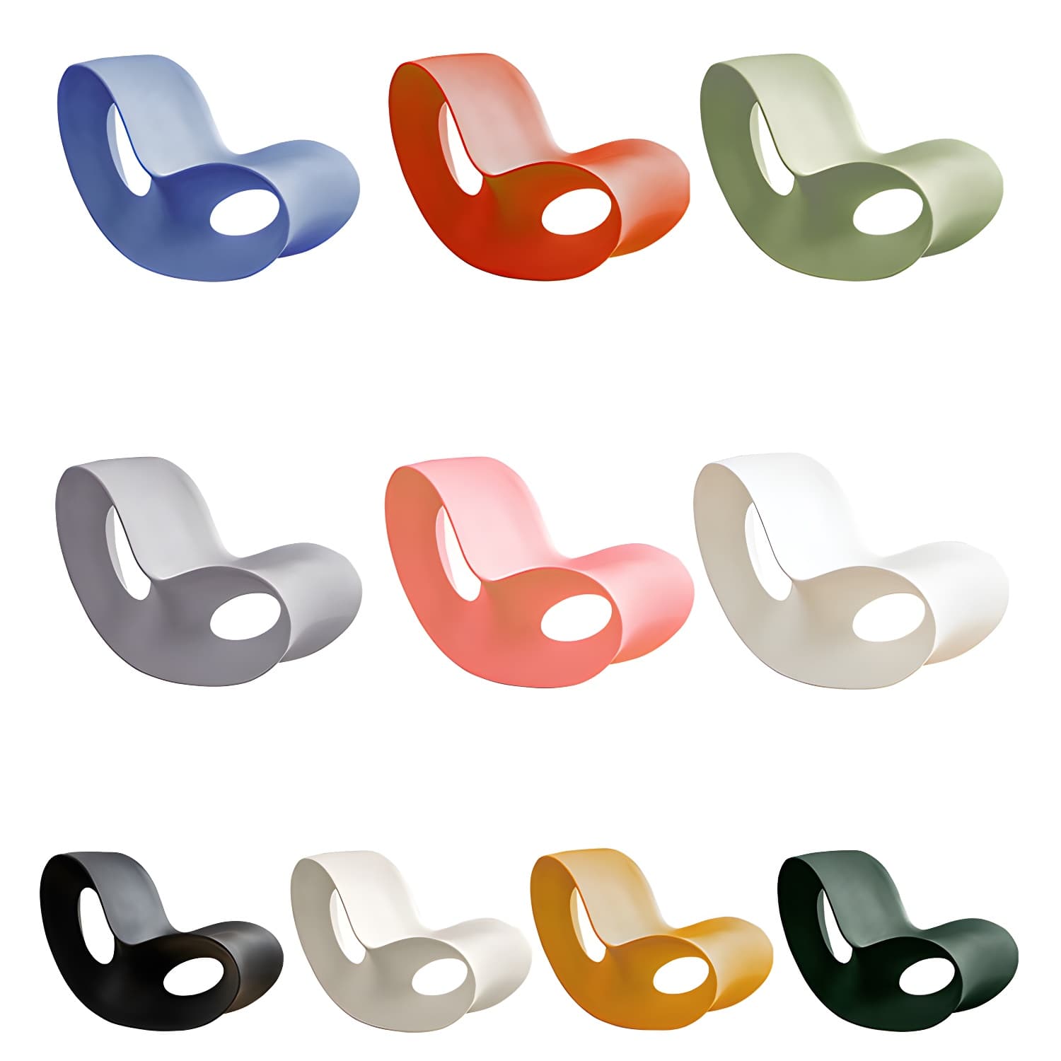 Contemporary Rocking Chair Acrylic Solid Color Indoor Rocking Chair without Armrest - image 19