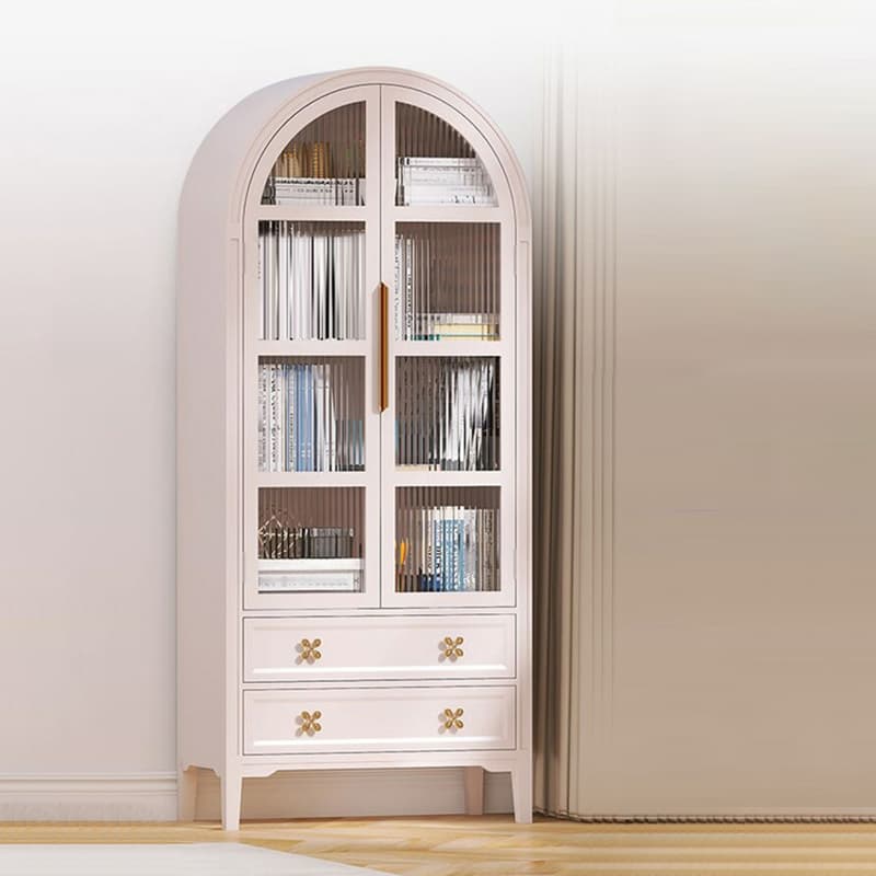 Self-supporting Grey /Azure/Peony Natural Wood Accent Cabinet with Squared Leg Drawing Room
