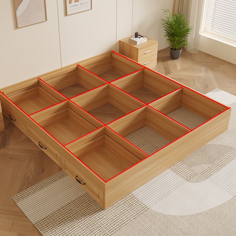 Modern Simple Style Bed Wood No Headboard for Living Room - image 12