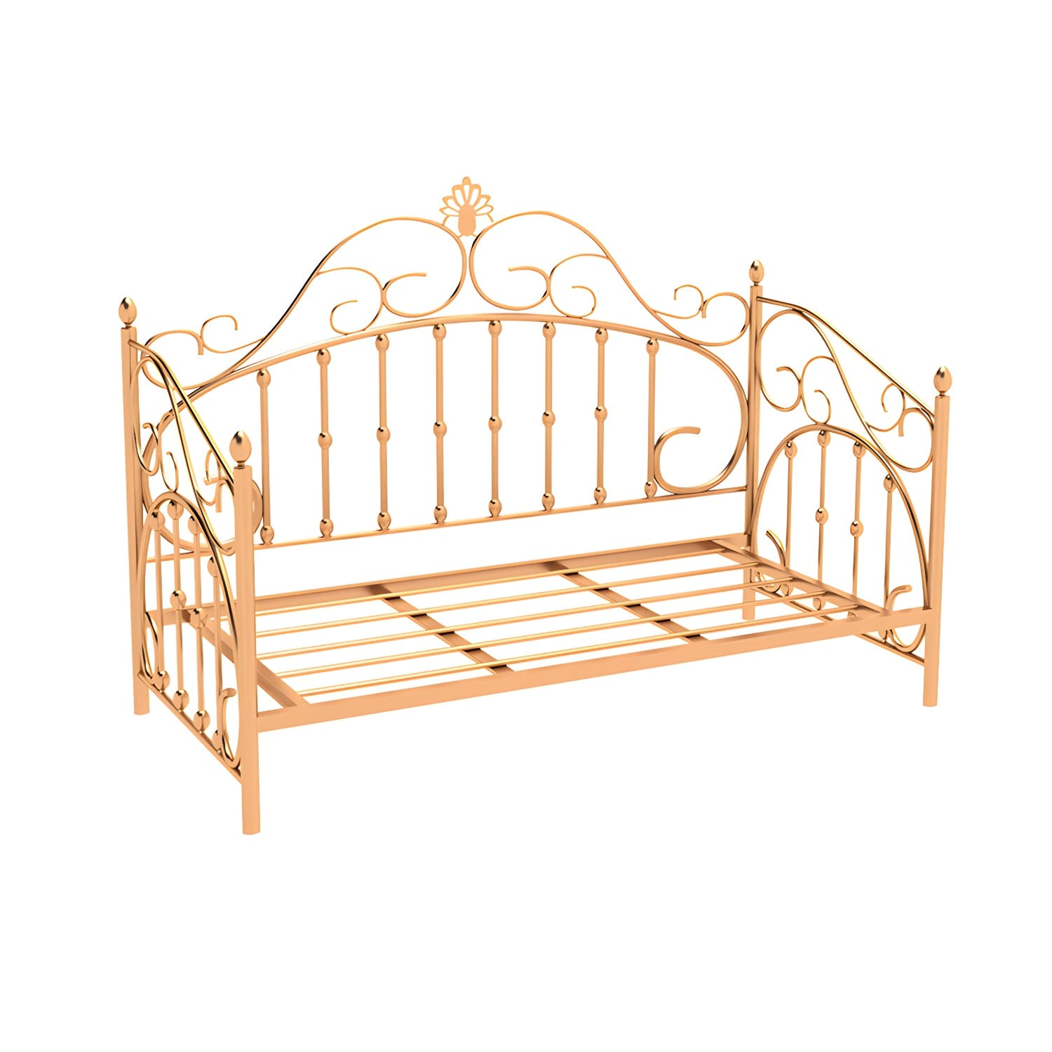 Luxurious Open-Frame Bed 45.28-inch High Metal Child's Bed with Headboard - image 11