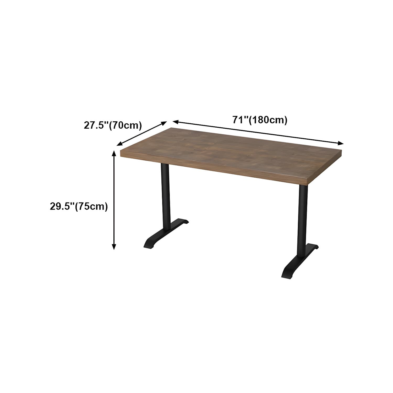 Solid Wood Dining Table Industrial Square Dining Table with Metal Base - image 16