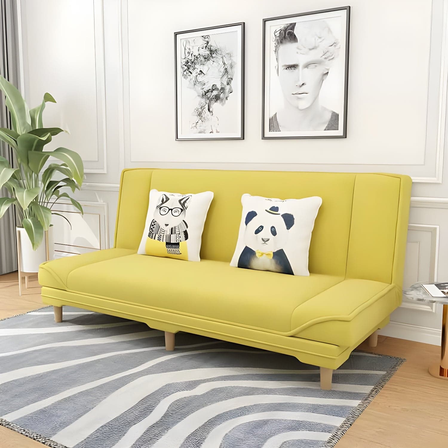 Convertible Armless Sofa 48"W Modern Sofa with Cotton Blend for Living Room - image 14