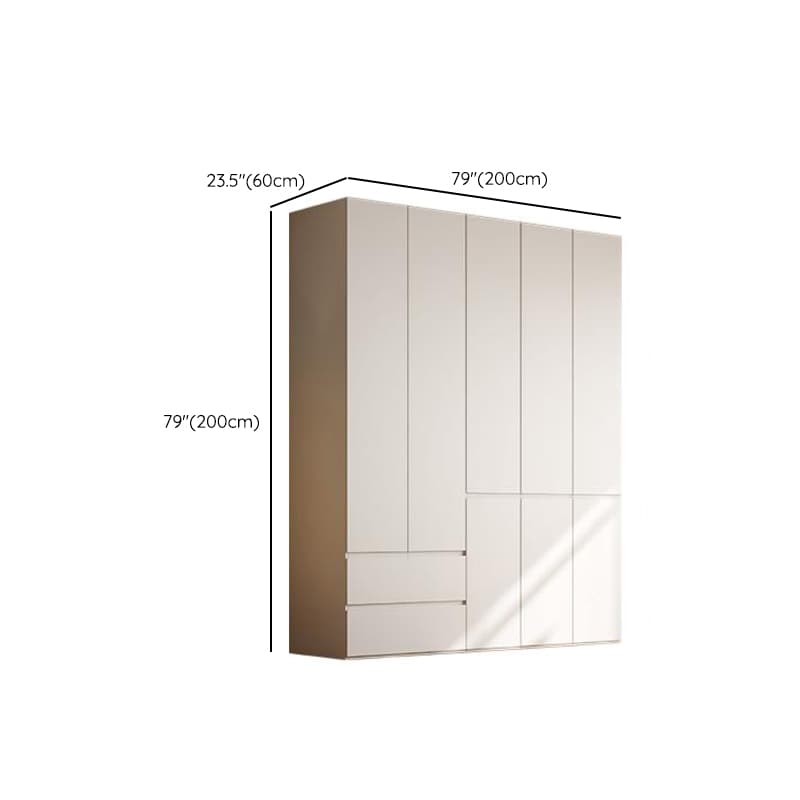 Chalk Modern Natural Wood Standalone Almirah with Soft Close Drawer, Interior Shelves, and Hanging Rod - image 11