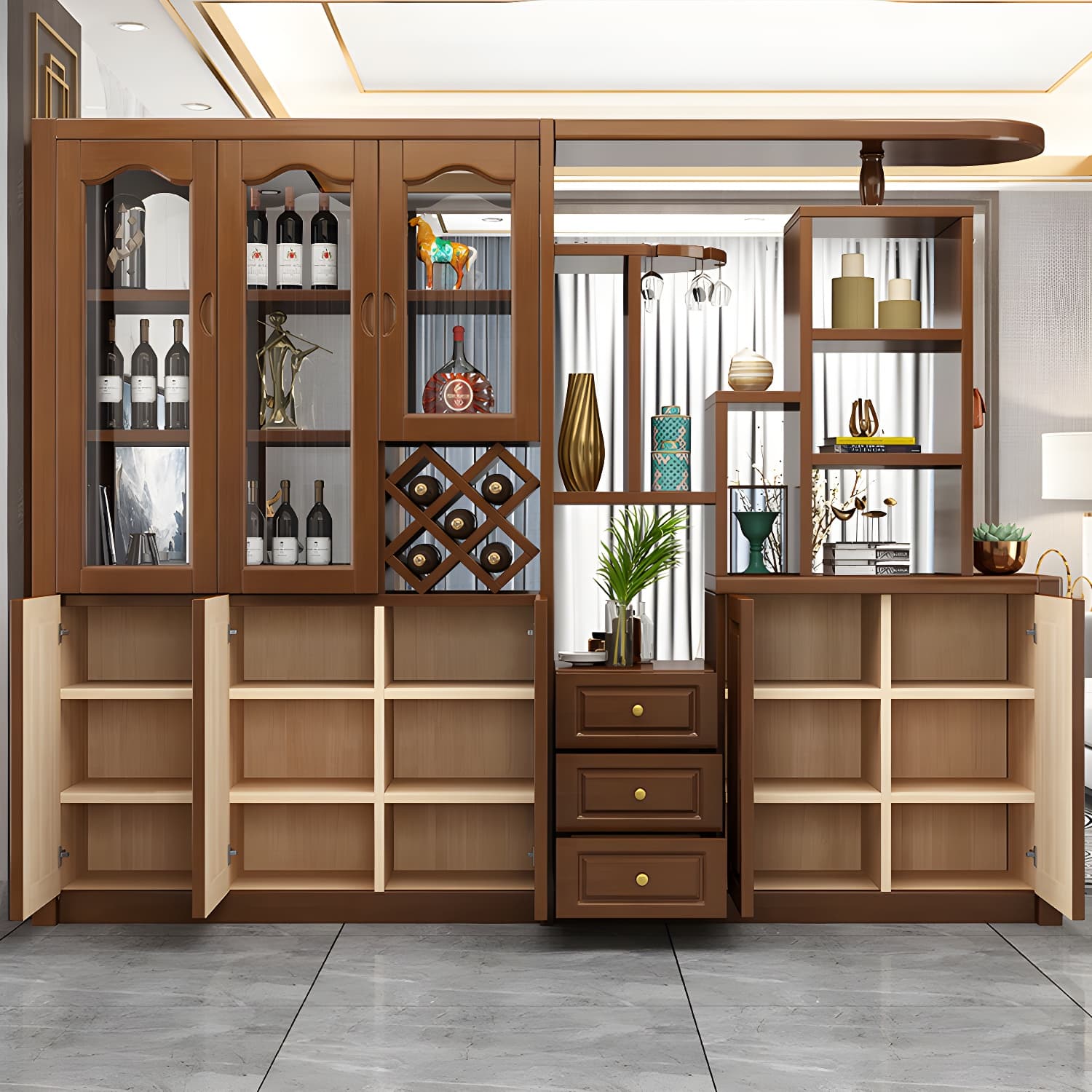 15.7" D Solid Wood 3-Drawer Accent Cabinet with Shelves for Entryway - image 6