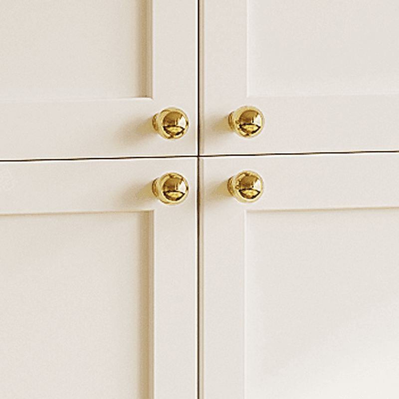 White Minimalist Manufactured Wood Wardrobe Closet with 2 Drawers, Soft Close Door, Interior Shelves, and Clothing Rod - image 4