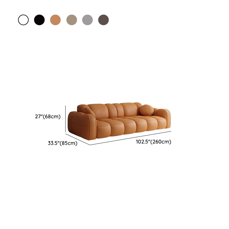 Modish Solid Color Standard Sofa Stain Resistant/Water Resistant Dove Grey/Apricot Color/Mocha with 2 Pillows & Armrest for 4 Person/3-seater - image 21
