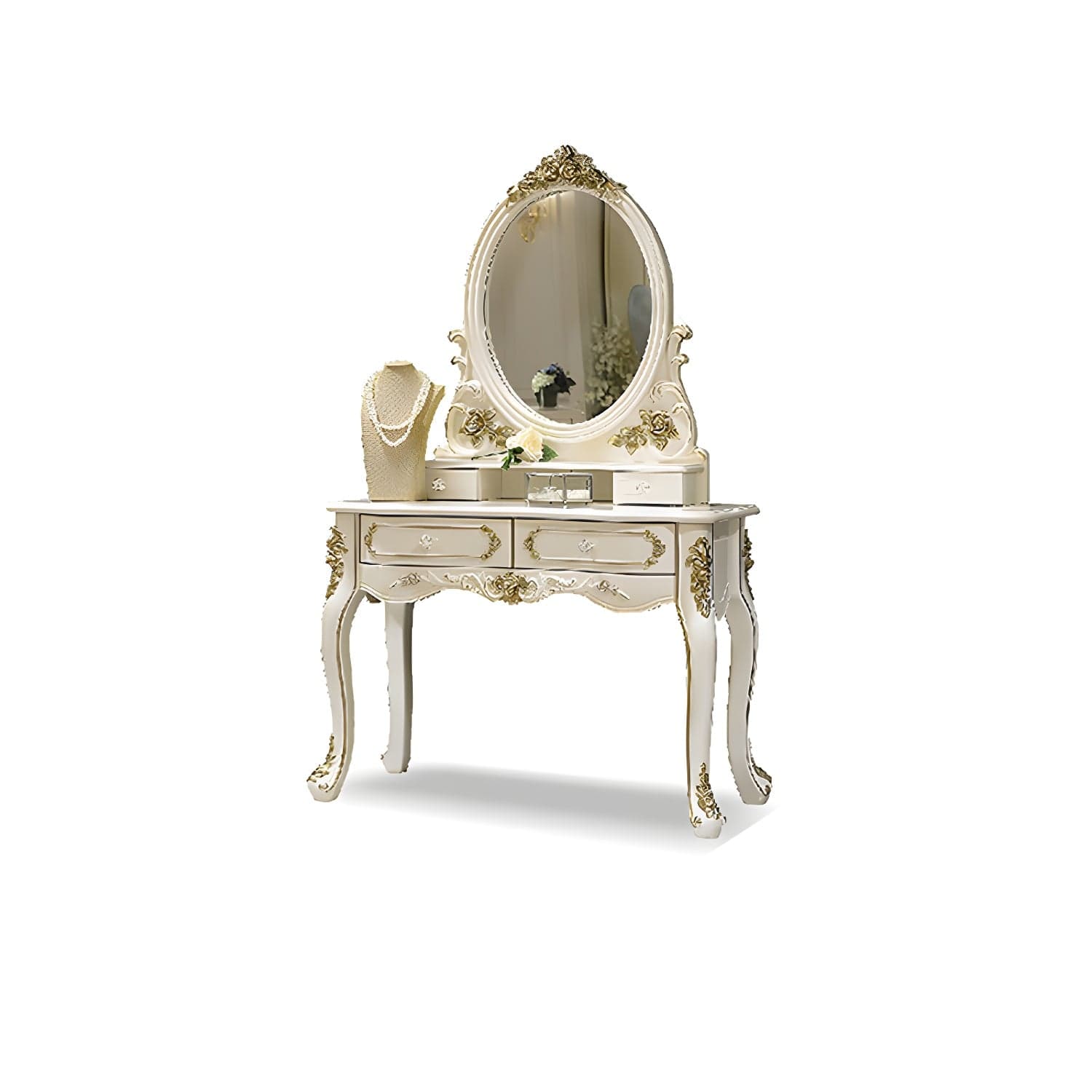 Victorian Makeup Vanity Desk Wood Makeup Vanity Set with Drawer - image 3