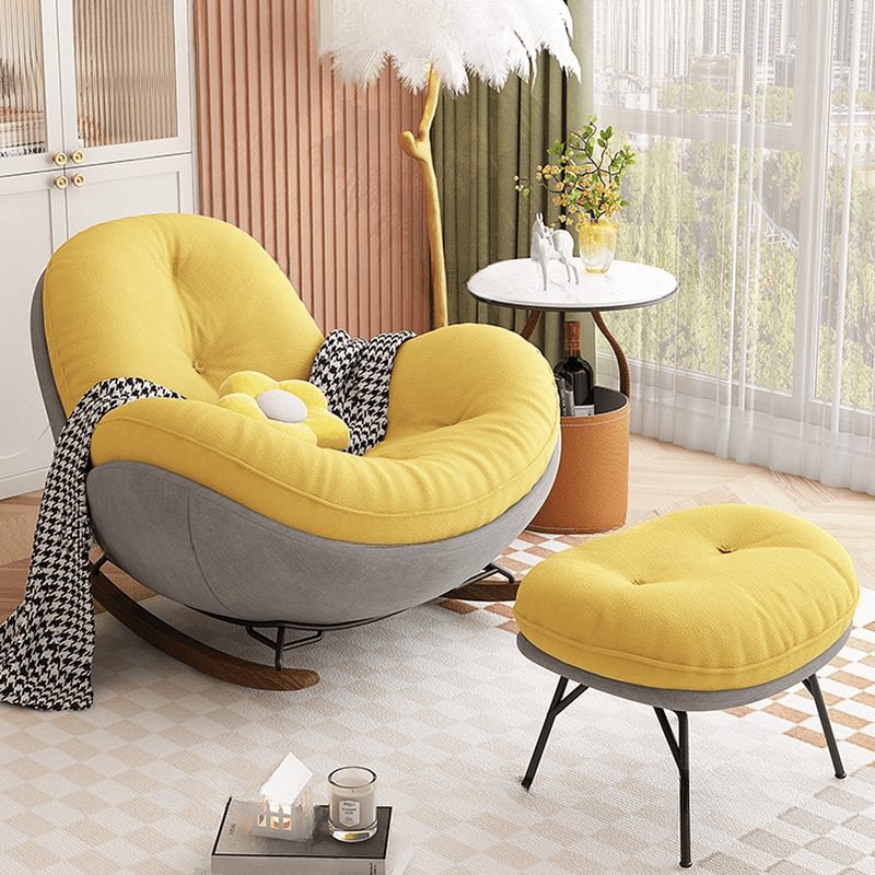 Casual Chalk/Olive Green/Rose Upholstered Living Room Rocking Chair, with Cushioned - image 16