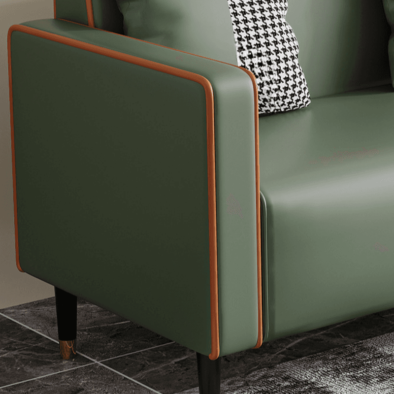 Casual Solid Color Water Resistant Sofa Couch in Grey/Cream/Citrus Color for 3 Person with Square Arm and 3 Pillows - image 13