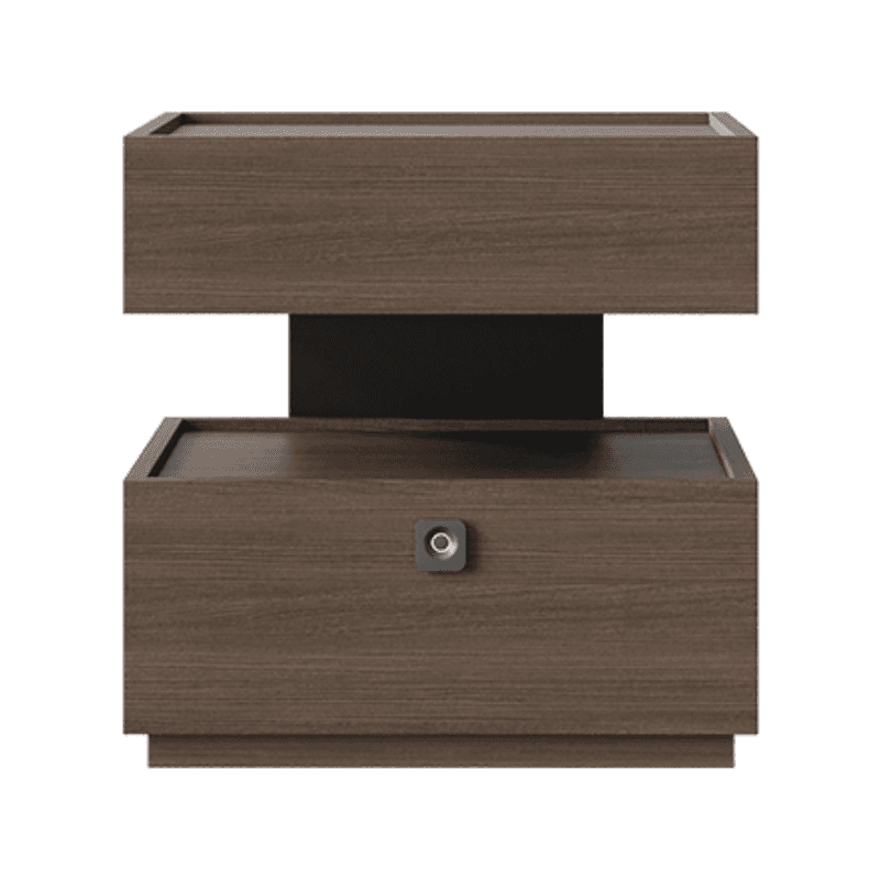 Organic Modern Nightstand With Drawer Organization Featuring Particle Board Wood and Illuminating Lighting - image 8