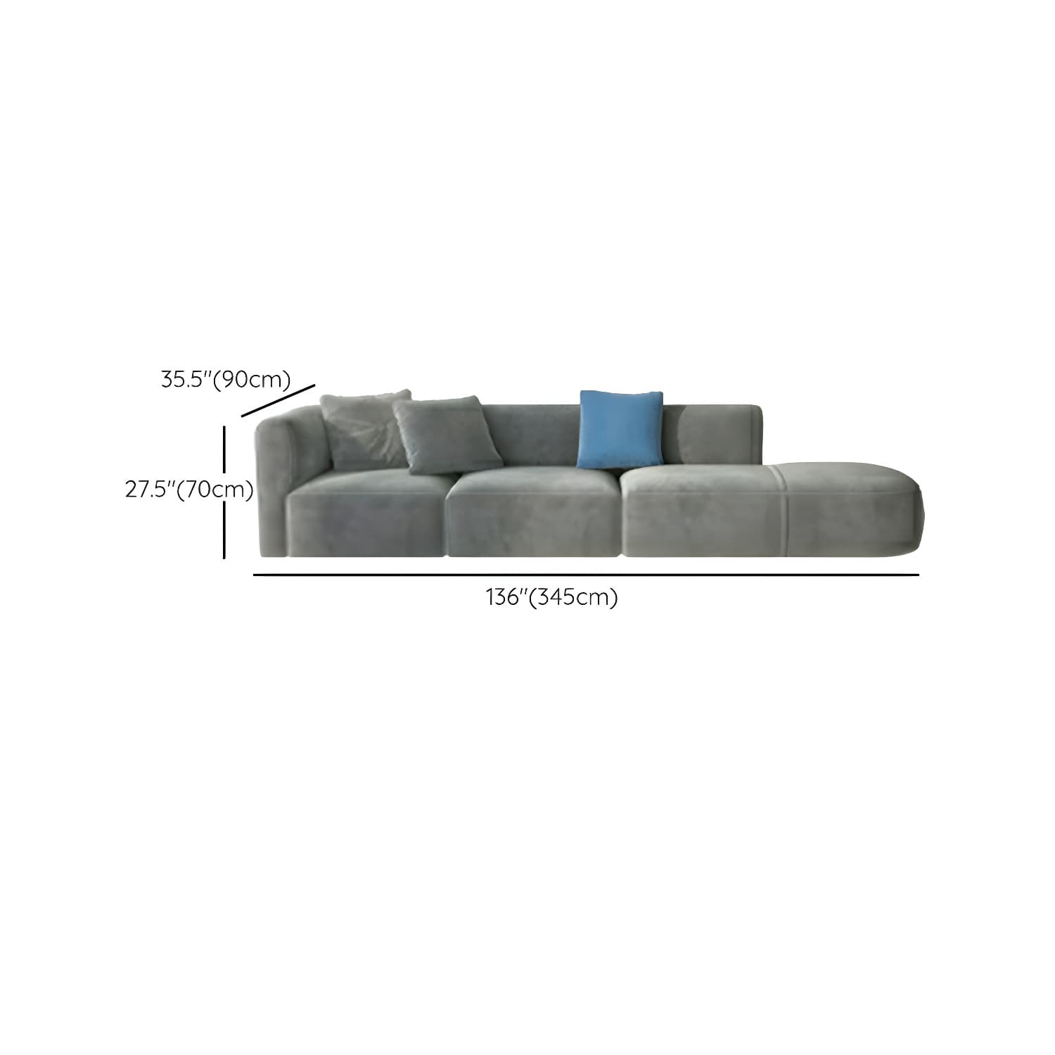Flannel Upholstered Sectional Sofa in 2 Piece Set - Cozy, Stylish and Comfortable - image 21