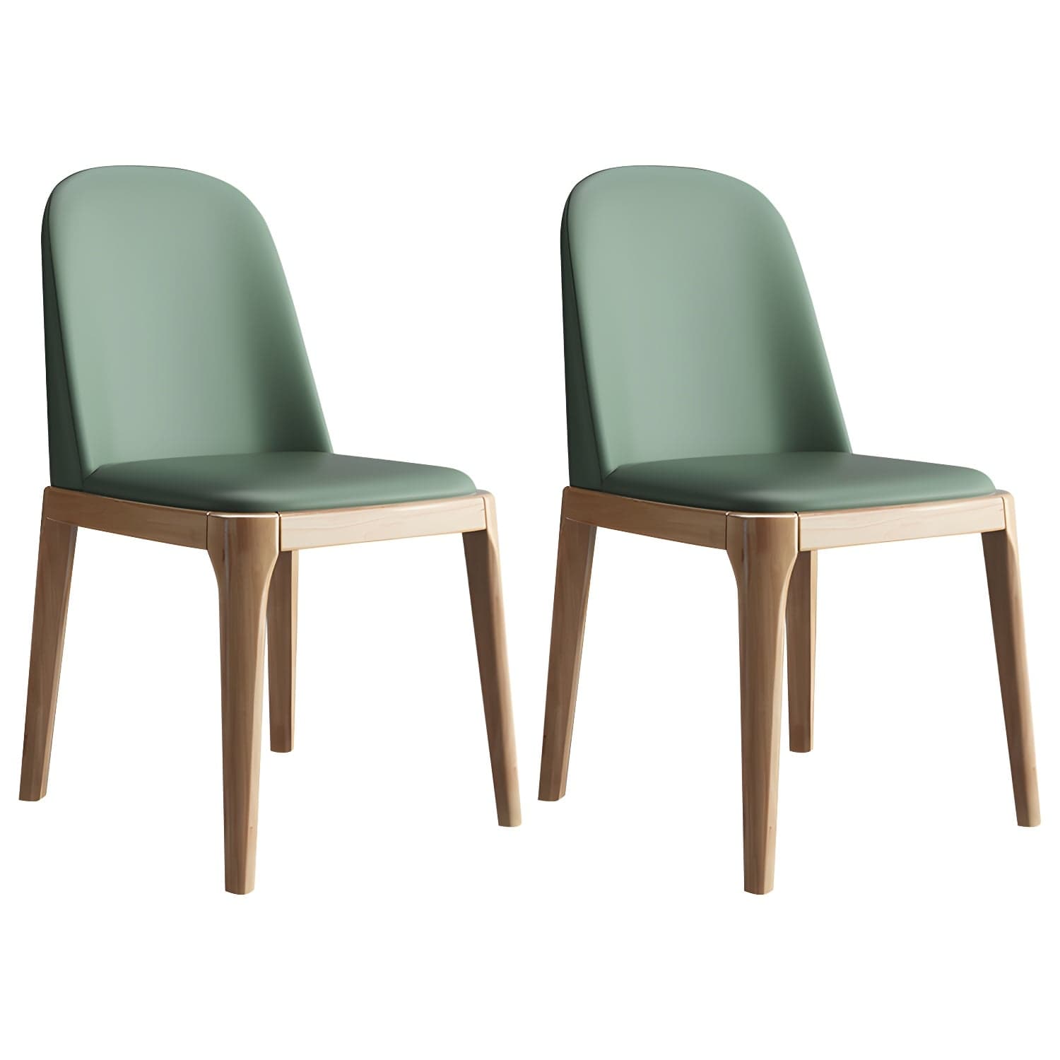 Scandinavian Home Side Chair Solid Back Wood Upholstered Dining Room Chair