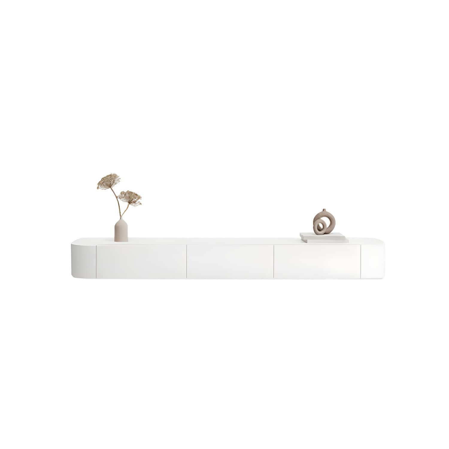 Modern White TV Media Stand Floating TV Stand Console with Drawers for Living Room - image 5