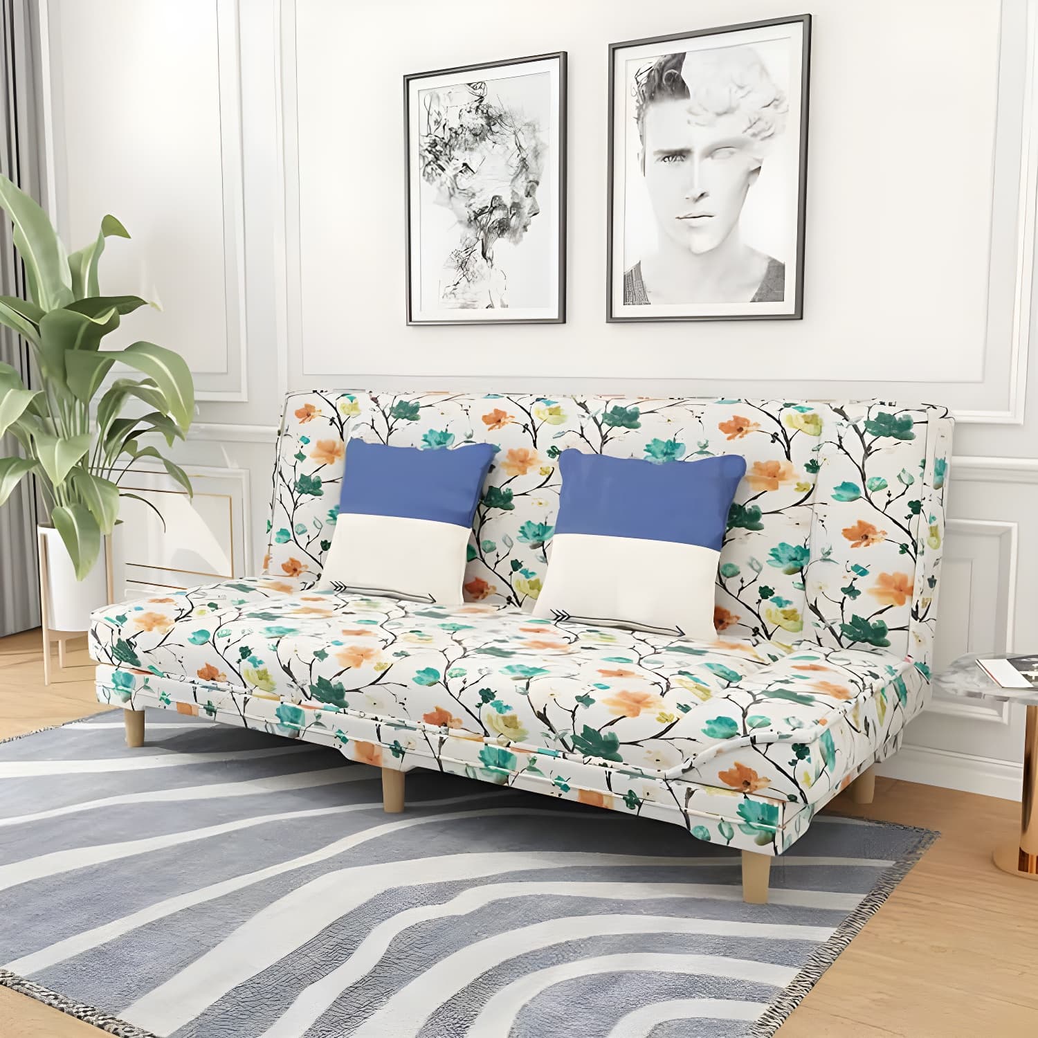 Convertible Armless Sofa 48"W Modern Sofa with Cotton Blend for Living Room - image 10