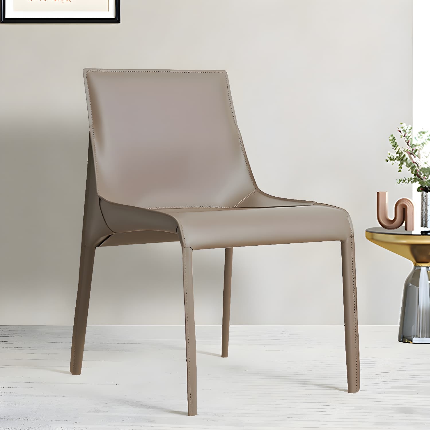 Designer Style Leather Dining Chair Matte Finish Parsons Dining Side Chair - image 9