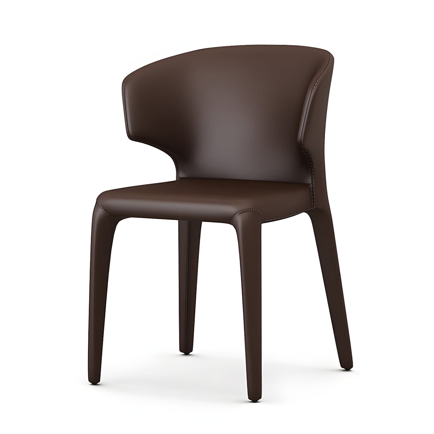 Designer Style Leather Arm Chair Wingback Matte Finish Single Dining Chair - image 5