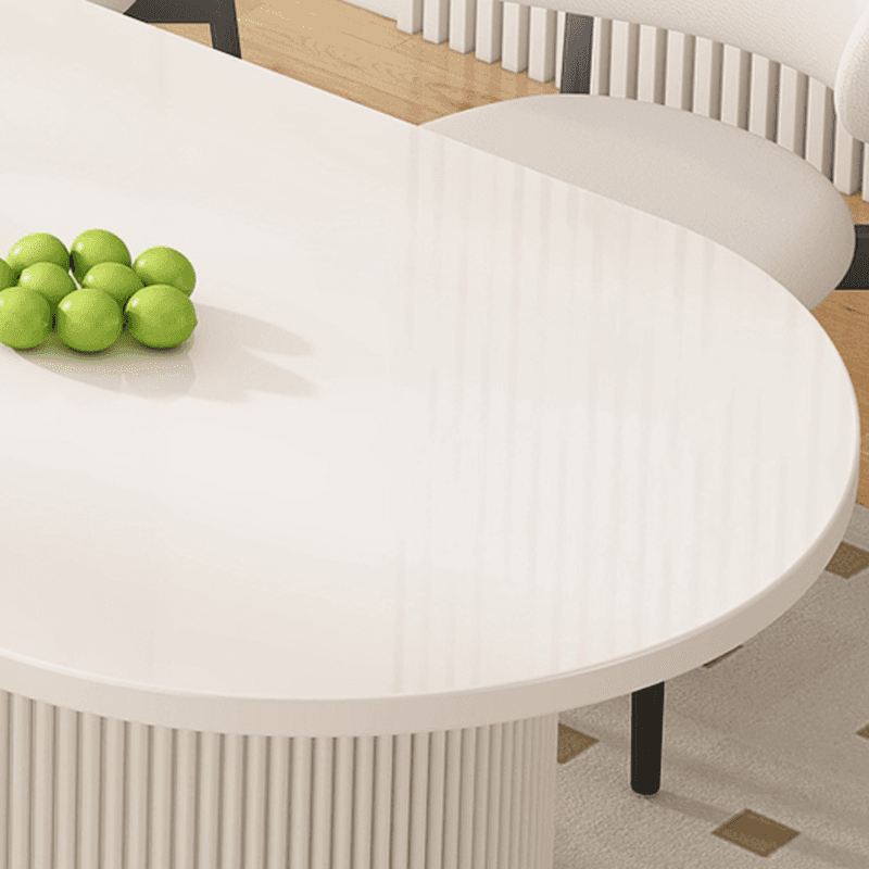 Chalk Art Deco Dining Table with Slate Stone Top, Standard Height, Fixed Table for Seats 4/6 People - image 6