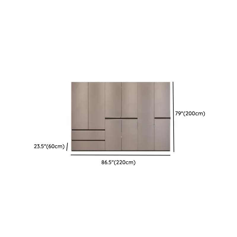 Sand Minimalist Laminate Cabinet Armoire with Soft Close Drawer, Soft Close Door, Interior Shelves, and Clothing Rod - image 14