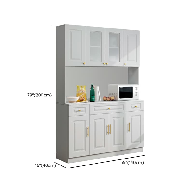 White Modern Wood Sideboard with Drawer and Cabinet with Adjustable Shelves - image 22