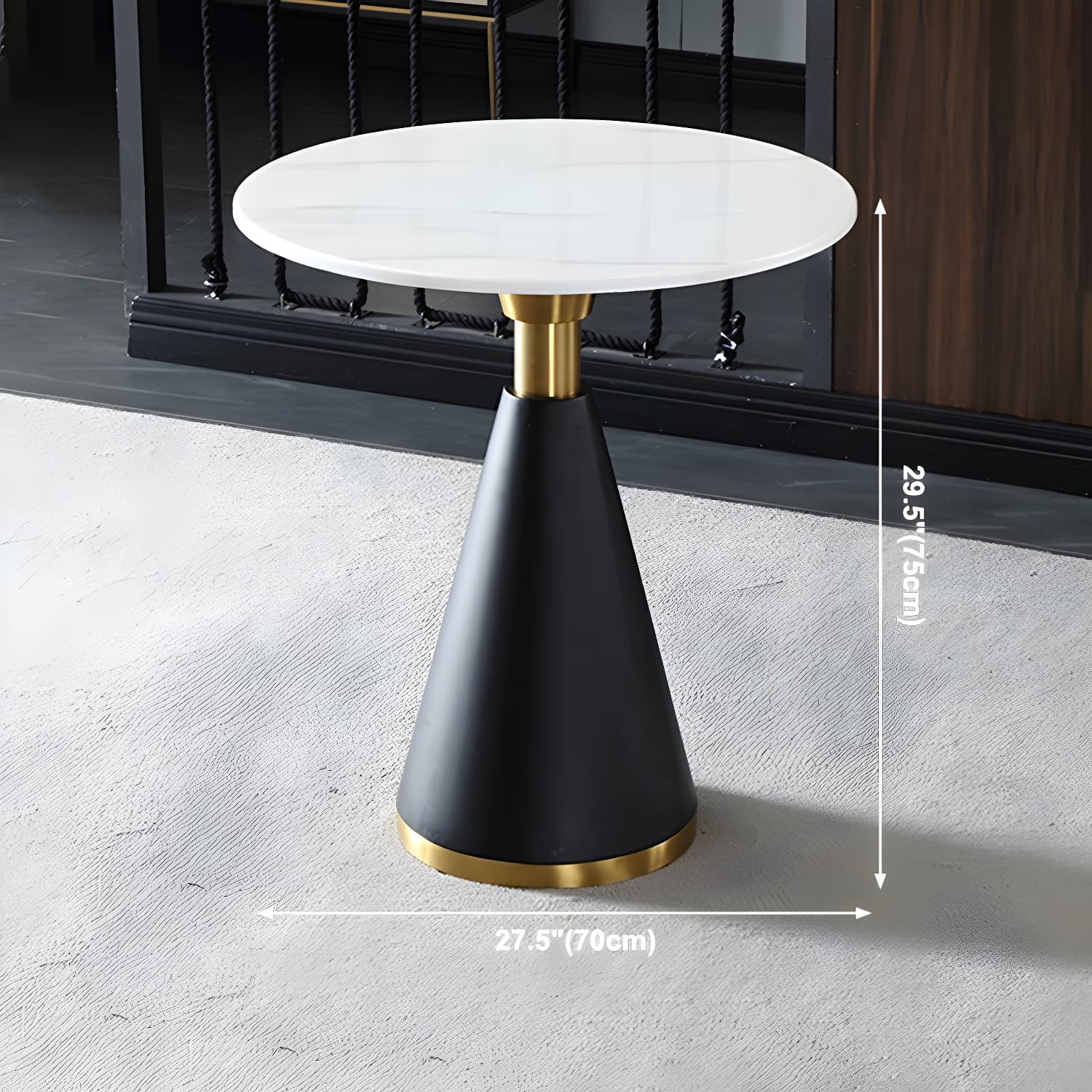 Metal Traditional Luxury Round Table Marble Top Indoor Table with Pedestal - image 33