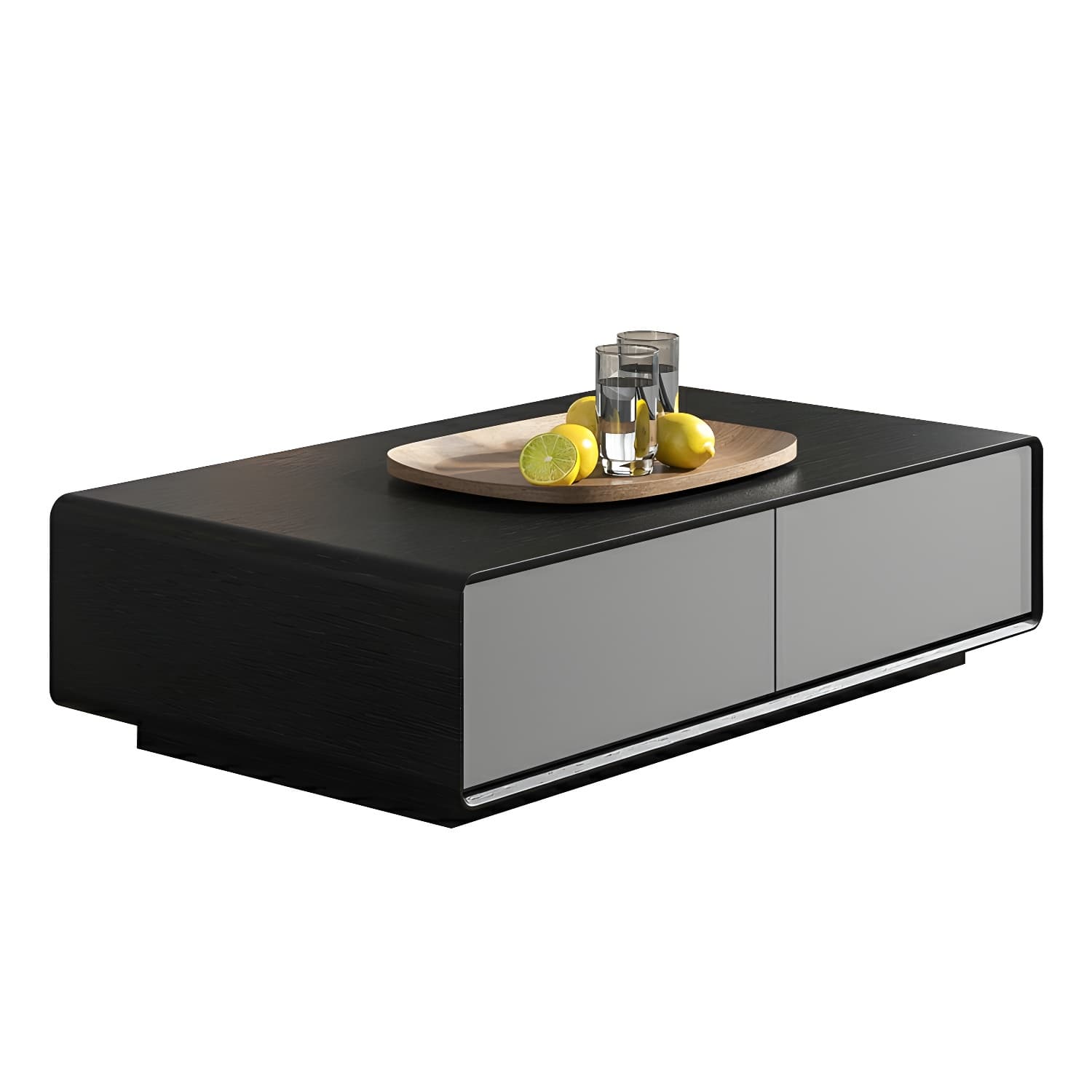 Modern Wood Coffee Table with Drawers - Rectangular Shape and Storage Included