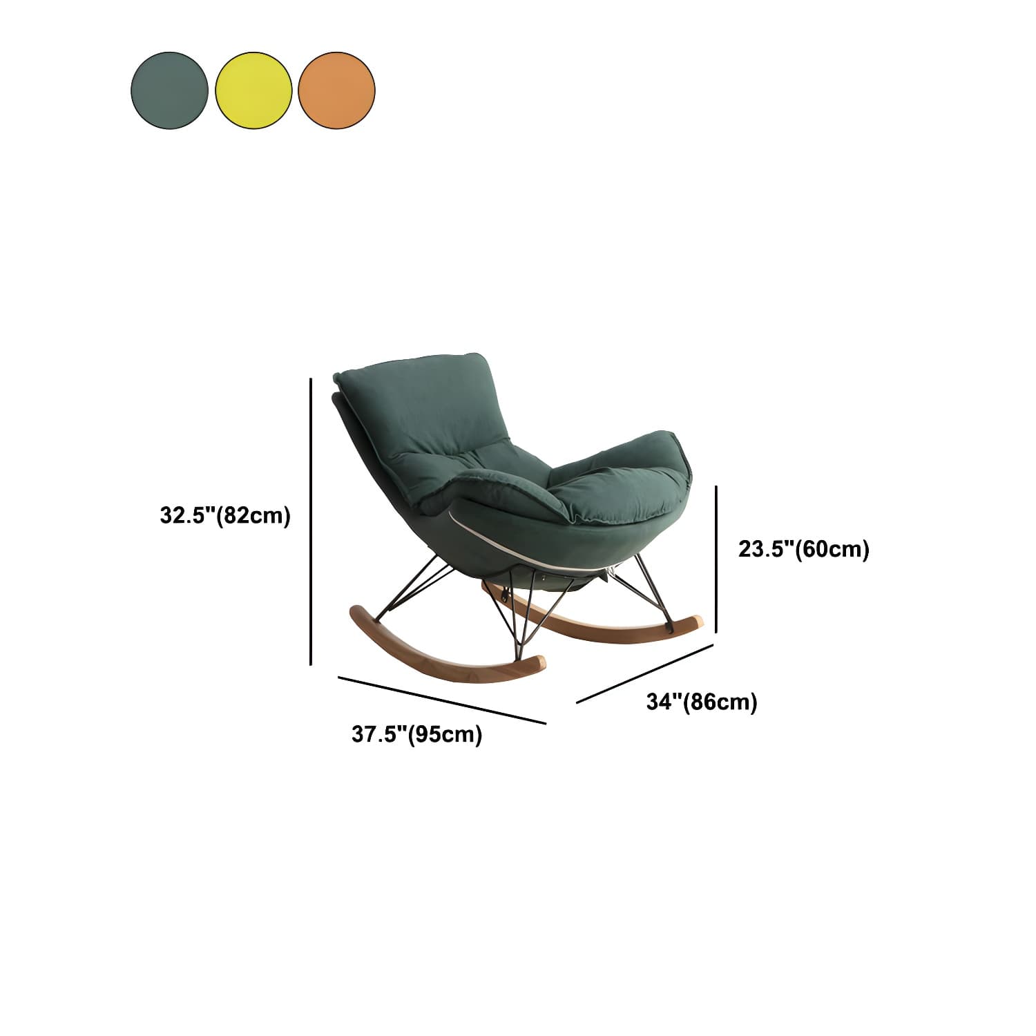 Faux Leather Gorgeous Rocking Chair Removable Cushions Rocker Chair for Living Room - image 19