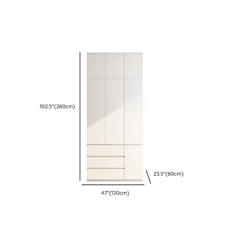 Minimalist Chalk Wooden Cabinet Armoire with Soft Close Drawer, Soft Close Door, Interior Shelves, and Clothing Rod - image 9