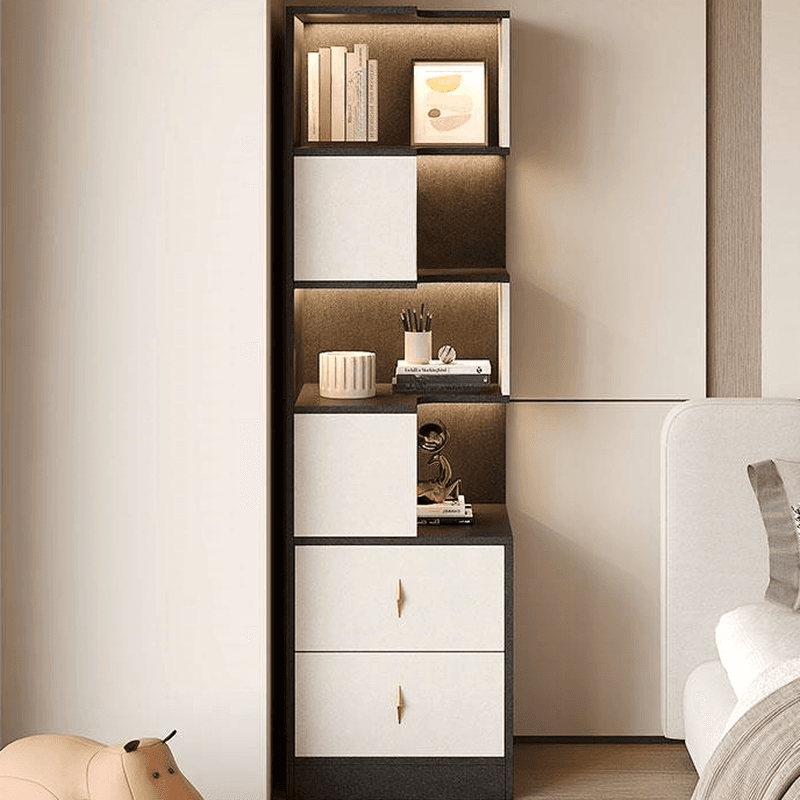 Modish Timber White/Ink/Gray Nook Accent Chest with 4 Exterior Shelves & Soft Close Drawer - image 7