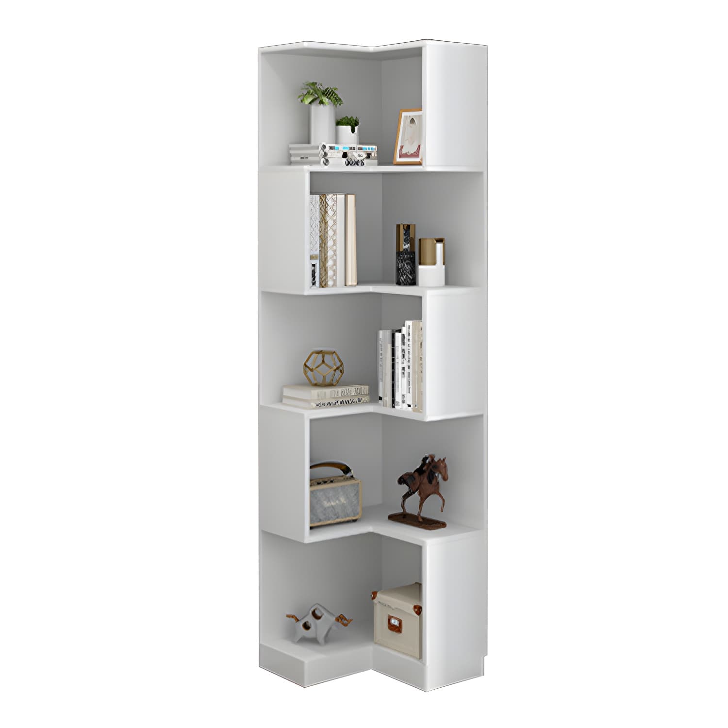 Contemporary Corner Standard with Shelves Manufactured Wood Accent Chest - image 10